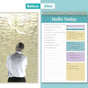Keyfy Daily To Do List Notepad - 52 Sheets Spiral Planner Checklist Notebook Work Organizer Planning Pad Perfect for Enhanced Productivity and Tasks Goal Achievement - Blue