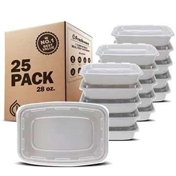 Freshware 25-Pack Meal Prep Containers - Durable & Versatile Food Storage Solutions