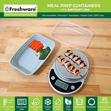 Freshware 25-Pack Bento Boxes for Meal Prep and Storage