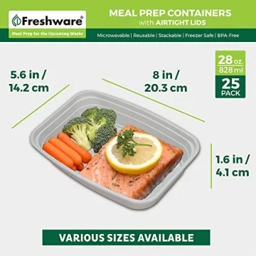 Freshware 25-Pack Bento Boxes for Meal Prep and Storage