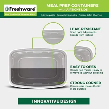 Freshware 25-Pack Bento Boxes for Meal Prep and Storage