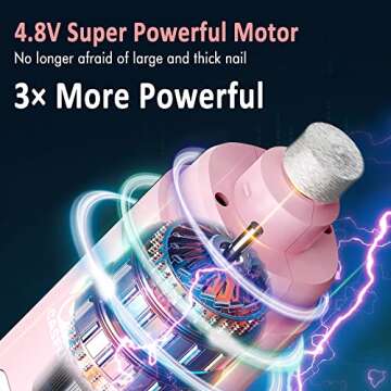 Casfuy Dog Nail Grinder with 2 LED Light for Large Medium Small Dogs - 3X More Powerful 2-Speed Elec...