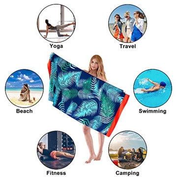 Touchat Oversized Microfiber Beach Towel for Summer Fun