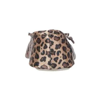 isotoner Women's Satin Ballerina Slippers with Soft Tie Bow and Suede Sole, Cheetah, 8-9