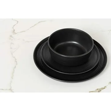 Stylish 10 Strawberry Street Matte Black Dinnerware Set