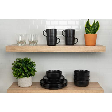 Stylish 10 Strawberry Street Matte Black Dinnerware Set