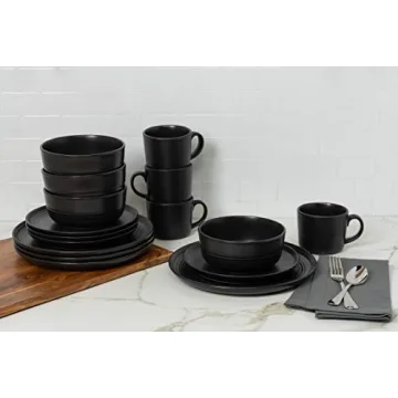 Stylish 10 Strawberry Street Matte Black Dinnerware Set