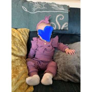 Cute Infant Baby Girl Solid Color Outfit Set for Newborns