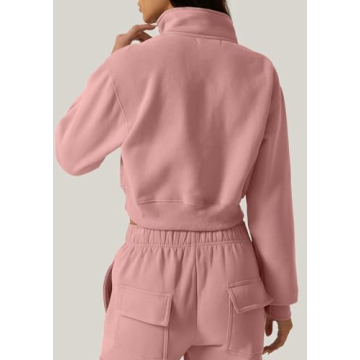 QINSEN Women's Stylish Winter Zip-Up Sweatshirt