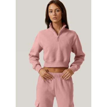 QINSEN Women's Stylish Winter Zip-Up Sweatshirt