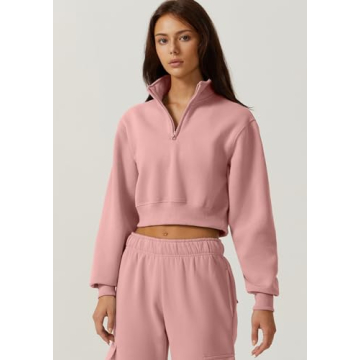 QINSEN Women's Stylish Winter Zip-Up Sweatshirt