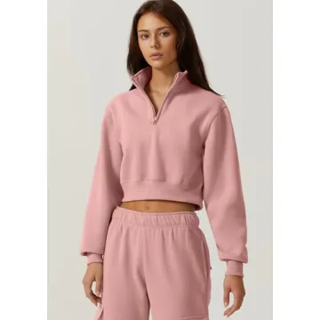 QINSEN Women's Stylish Winter Zip-Up Sweatshirt