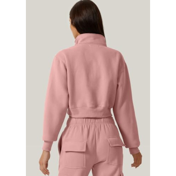 QINSEN Women's Stylish Winter Zip-Up Sweatshirt