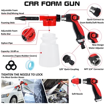 AUTODECO 35Pcs Car Wash Detailing Kit with Foam Gun