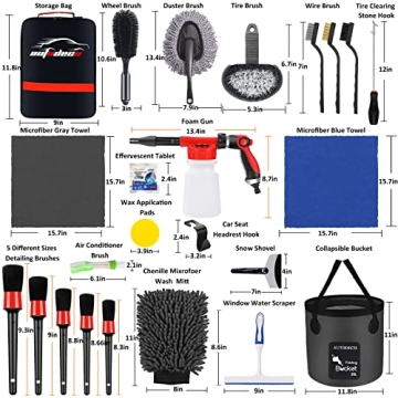 AUTODECO 35Pcs Car Wash Detailing Kit with Foam Gun
