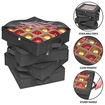 ProPik Christmas Ornament Storage Boxes with Dividers