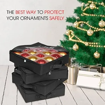 ProPik Christmas Ornament Storage Boxes with Dividers