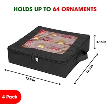 ProPik Christmas Ornament Storage Boxes with Dividers