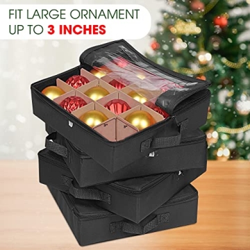 ProPik Christmas Ornament Storage Boxes with Dividers