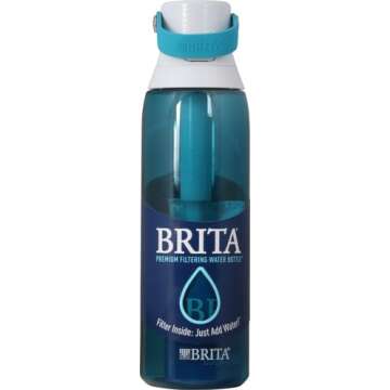 Brita Insulated Filtered Water Bottle with Straw, Reusable, BPA Free Plastic, Sea Glass, 26 Ounce