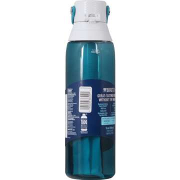 Brita Insulated Filtered Water Bottle with Straw, Reusable, BPA Free Plastic, Sea Glass, 26 Ounce