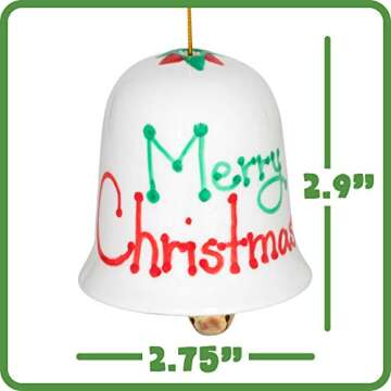 READY 2 LEARN Christmas Crafts - Design Your Own Porcelain Bells - Craft Kit for Kids - Christmas Tree Decorations - All Materials Included, Green,Red, Set of 3