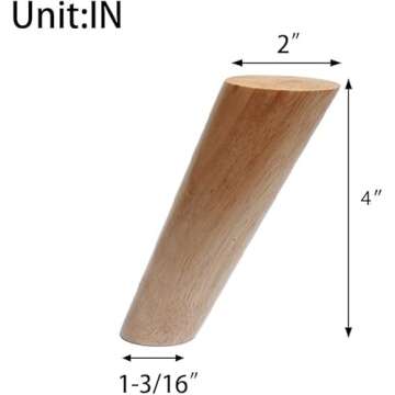 Round Solid Wood Furniture Legs Sofa Replacement Legs Perfect for Mid-Century Modern/Great IKEA hack...