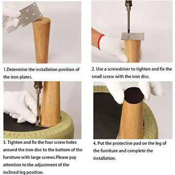 Round Solid Wood Furniture Legs Sofa Replacement Legs Perfect for Mid-Century Modern/Great IKEA hack for Sofa, Couch, Bed, Coffee Table (4 Inches,Set of 4, Original Wood Color)