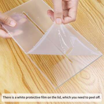 Clear Acrylic Wedding Card Box Large DIY Card Boxes with 4 "Card" Text Stickers Gift Money Box Holder for Wedding Reception Anniversary Birthday Party Baby Shower Graduation Decorations