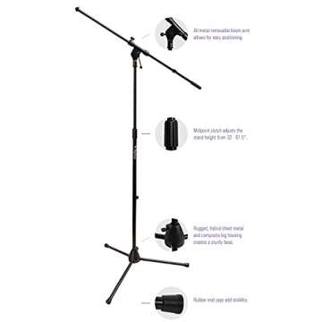 Rode VideoMic Studio Boom Kit Bundle with windmuff, Boom Stand, Adapter, 25' Cable, XLR