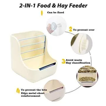 HERCOCCI Hay Feeder and Water Bottle Set for Pets