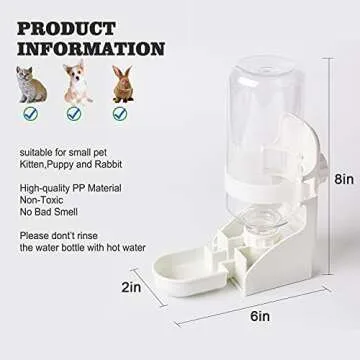 HERCOCCI Hay Feeder and Water Bottle Set for Pets