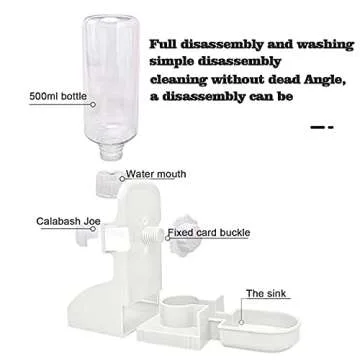 HERCOCCI Hay Feeder and Water Bottle Set for Pets