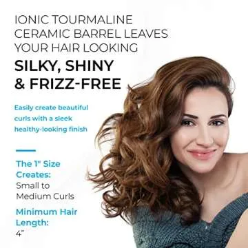 Dual Voltage One Inch Curling Iron for International Travel | Fine, Curl-Resistant Hair with Firm Easy-Clamp by SKYPRO