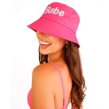 FESTA VIDA Lets Go Party Bucket Hat for Bridal and Bachelorette Parties; Cute Pool & Beach Hats for Brides & Bridesmaids (Pink)