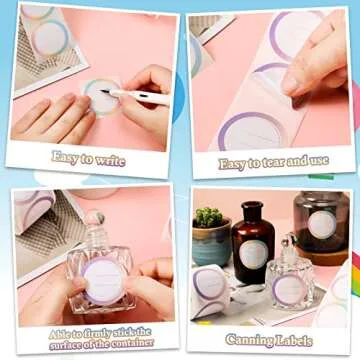 Marspark 600 Pieces 2 Rolls Canning Jar Labels Round Mason Sticker Labels Ball Labels Colorful Removable Jar Label for Jelly Homemade Food Containers and Canning Lids, 2 Inches