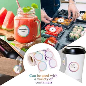 Marspark 600 Pieces 2 Rolls Canning Jar Labels Round Mason Sticker Labels Ball Labels Colorful Removable Jar Label for Jelly Homemade Food Containers and Canning Lids, 2 Inches