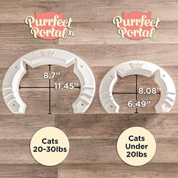 Purrfect Portal XL Cat Door for Large Cats up to 30 Lbs | Flap-Free Design, Secure Installation