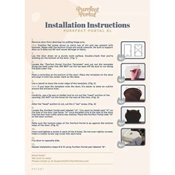 Purrfect Portal XL Cat Door for Large Cats - Easy Install