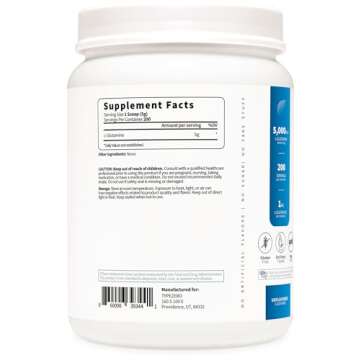 Type Zero L Glutamine Powder KG, 5000mg Serving Size - 6-Month Supply, L-Glutamine Supplement for Gut Health, Gastrointestinal Lining Support & Recovery for Women/Men - Vegan, Gluten Free, No Fillers