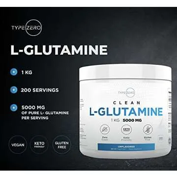 Type Zero L Glutamine Powder KG, 5000mg Serving Size - 6-Month Supply, L-Glutamine Supplement for Gut Health, Gastrointestinal Lining Support & Recovery for Women/Men - Vegan, Gluten Free, No Fillers