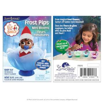 The Elf on the Shelf Frost Pips Mini Blooms Elf Baby Boy with Brown Eyes - Includes Frost Flower Cradle - for Ages 3 Years and Above
