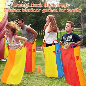 Dreampark Outdoor Games Potato Sack Race Bags for Kids Adults 4-10 Players, Carnival Birthday Party ...