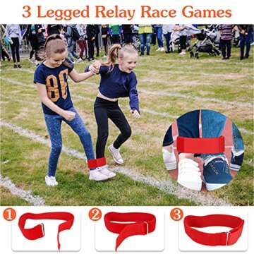 Dreampark Outdoor Games Potato Sack Race Bags for Kids Adults 4-10 Players, Carnival Birthday Party Easter Field Day Games Outside Lawn Yards Family Reunion Games 3 Legged Race and Egg Spoon Race