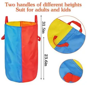 Dreampark Outdoor Games Potato Sack Race Bags for Kids Adults 4-10 Players, Carnival Birthday Party Easter Field Day Games Outside Lawn Yards Family Reunion Games 3 Legged Race and Egg Spoon Race