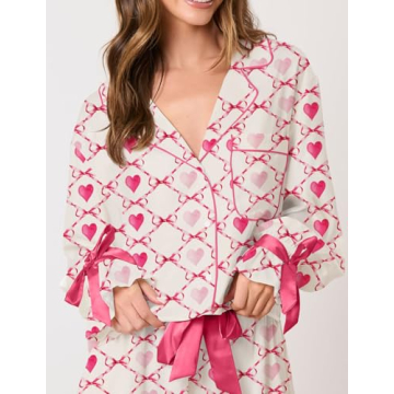 Yiulangde Women Holiday Satin Pajamas for Festive Comfort