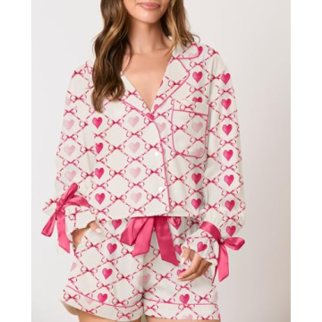 Yiulangde Women Holiday Satin Pajamas for Festive Comfort