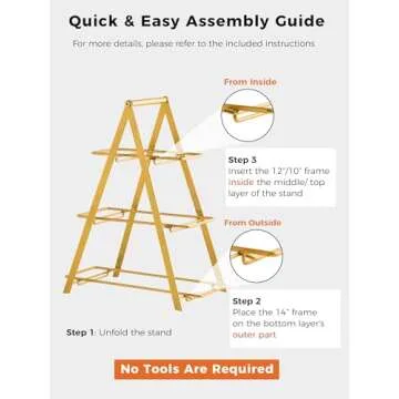 YHOSSEUN 3 Tier Serving Tray with Sturdy Collapsible Rack