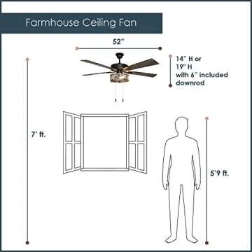 RIVER OF GOODS 52 Inch LED Modern Farmhouse Ceiling Fan with Light - Rustic Ceiling Fans with Lights - Elegant Industrial Fan with Mesh Metal Caged Shade - Brown