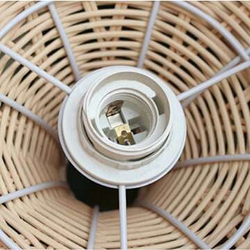 Siminda Southeast Asia Tropical Bamboo Chandelier DIY Wicker Rattan Lamp Shades Weave Hanging Light 13.77 Inch